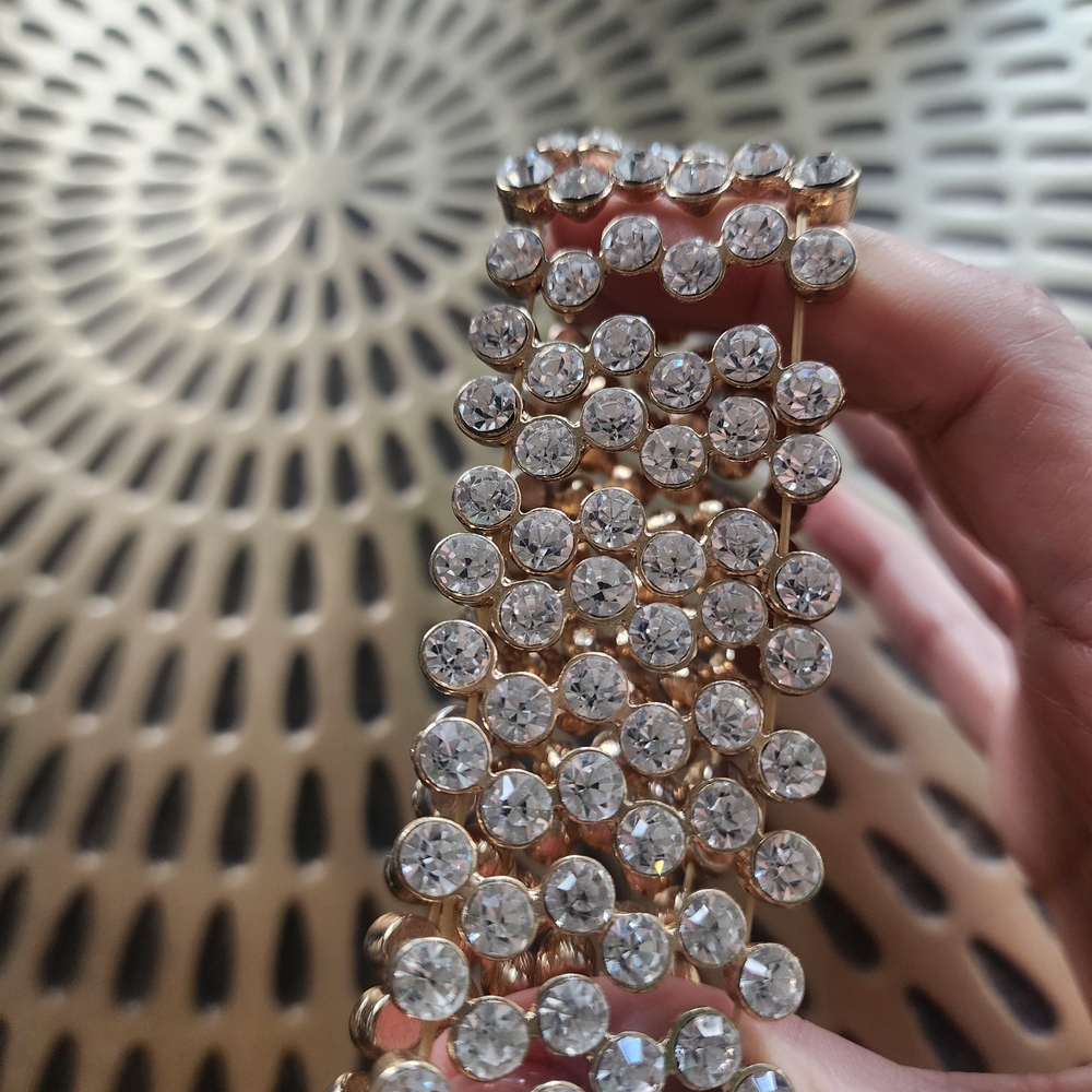 Elegant Gold and Silver Crystal Bracelet